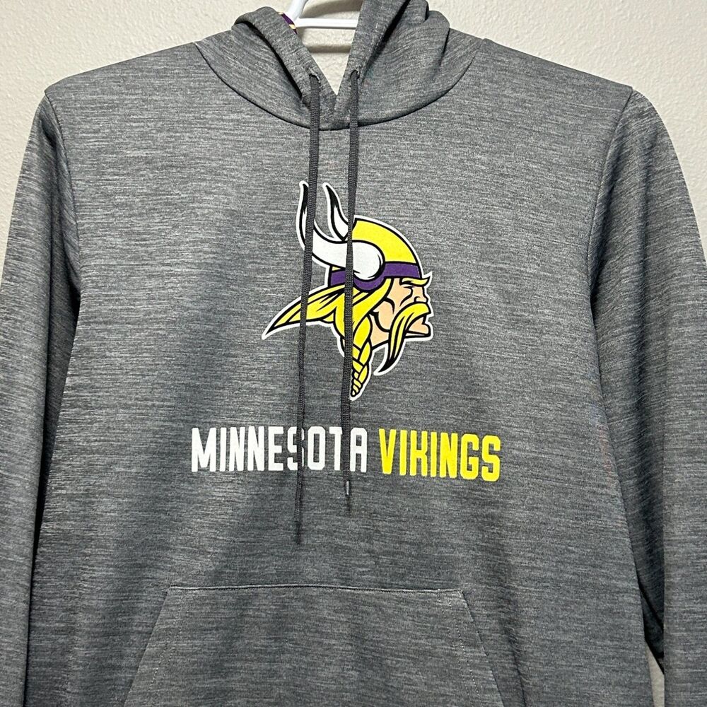 Zubaz Minnesota Vikings Football Hoodie Mens M Gray Long Sleeve Polyester
